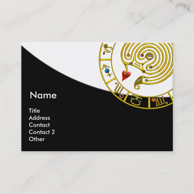 Carte De Visite LABYRINTH ASTRAL, GRAPHIQUE D'ASTROLOGIE Noir Blan (Devant)