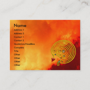 Carte De Visite LABYRINTH HYPER, nuages jaunes rouges