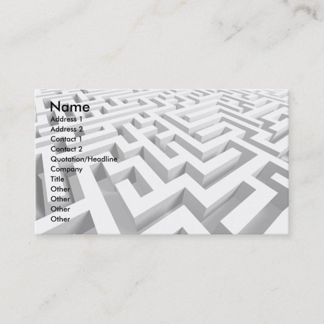 Carte De Visite labyrinthe 3D (Devant)
