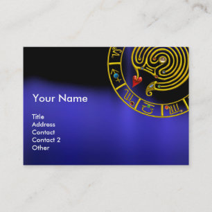 Carte De Visite LABYRINTHE ASTRAL, ASTROLOGIE ZODIAC GRAPHIQUE Ble