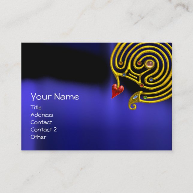 Carte De Visite LABYRINTHE HYPER, bleu rouge noir (Devant)