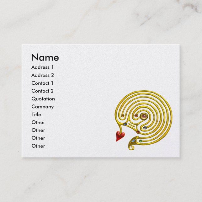 Carte De Visite LABYRINTHE HYPER, papier perlé, blanc (Devant)