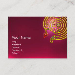 Carte De Visite LABYRINTHE HYPER RUBIS ,noir rouge jaune rose
