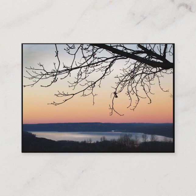 Carte De Visite Lac Cayuga à l'ATC de coucher du soleil (Devant)