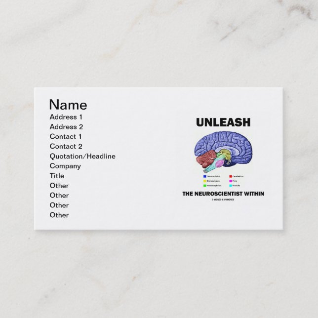 Carte De Visite Lâchez le neurologiste dans (l'anatomie de (Devant)