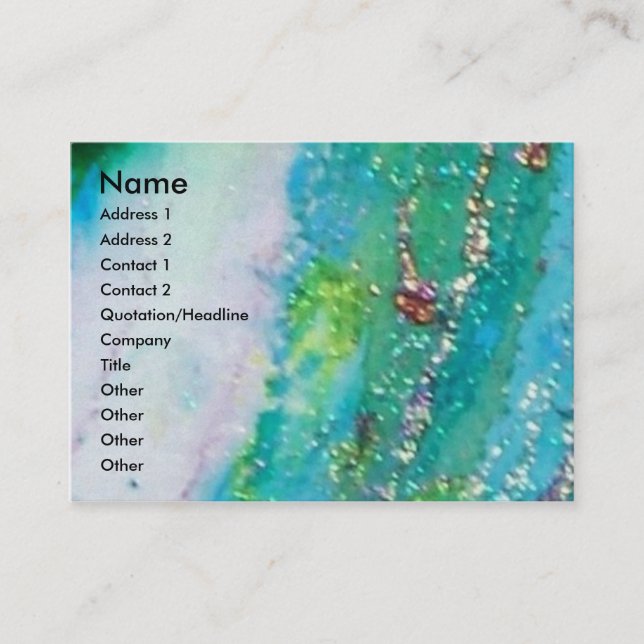 Carte De Visite LADY BLUE MASK Vénétie Mascarade Vert Turquoise (Devant)