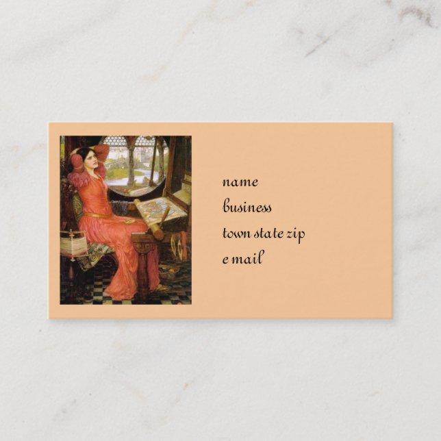 Carte De Visite Lady of Shalott assise à son bureau (Devant)
