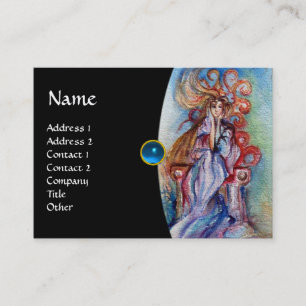 Carte De Visite LADY OF THE LAKE monogram gem rose violet rouge