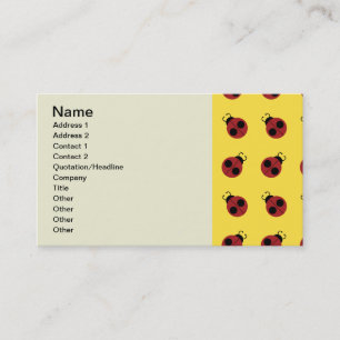 Carte De Visite Ladybug 60s rétro cool rouge jaune