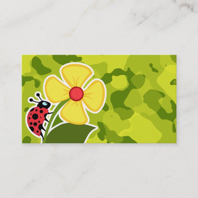 Carte De Visite Ladybug; Camo Vert Acide; Camouflage (Devant)
