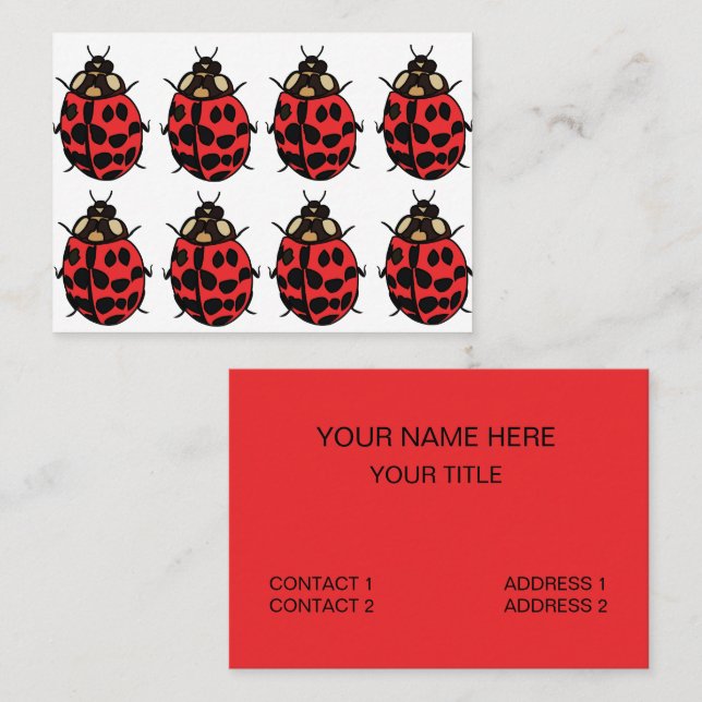 Carte De Visite Ladybug Red Black Insect Ladybug (Devant / Derrière)