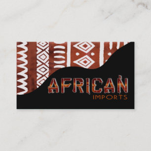 Carte De Visite L'Africain importe II - tissu kenyan de boue
