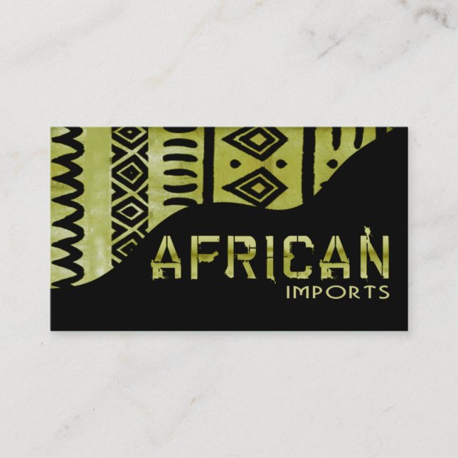 Carte De Visite L'Africain importe II - tissu kenyan de boue (Devant)
