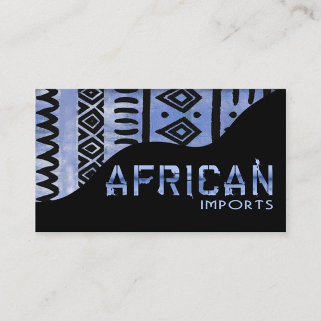 Carte De Visite L'Africain importe II - tissu kenyan de boue (Devant)