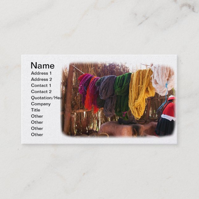 Carte De Visite Laine d'Alpaca - Pérou (Devant)