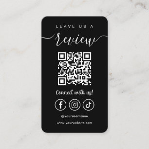 Carte De Visite Laissez-Nous Un Avis Qr Code Social Media Logo Bla