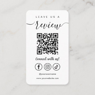 Carte De Visite Laissez-Nous Un Avis Qr Code Social Media Logo Bla