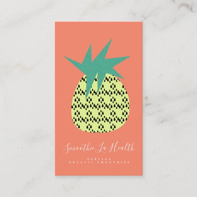 Carte De Visite Lait de Smoothie Secouer l'ananas à la purée (Devant)