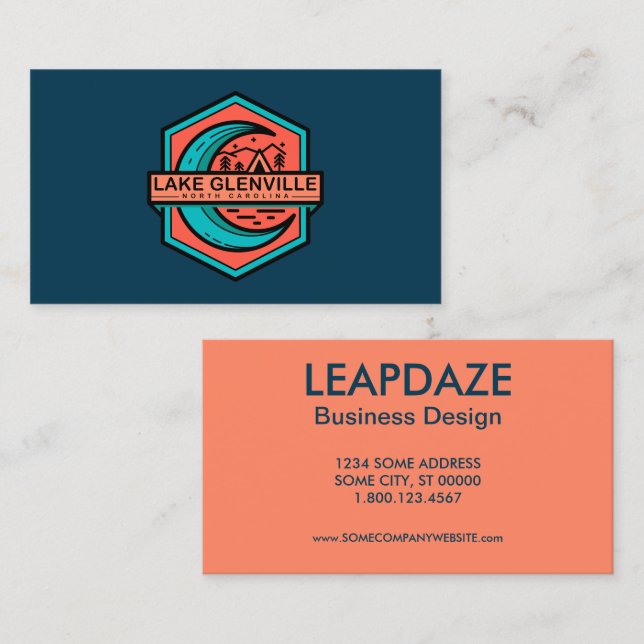 Carte De Visite LAKE GLENVILLE NC lune hexa (Devant / Derrière)