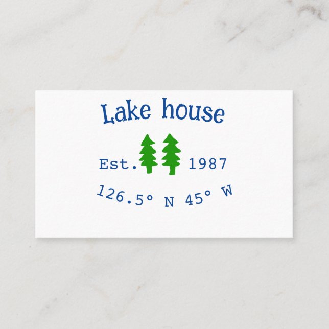 Carte De Visite Lake house et. Date année coordonnées personnalisé (Devant)