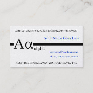 Carte De Visite L'alpha grec de lettre conçoivent en fonction du