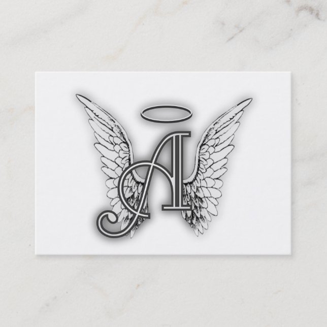 Carte De Visite L'alphabet d'ange ce dernier initial s'envole le (Devant)