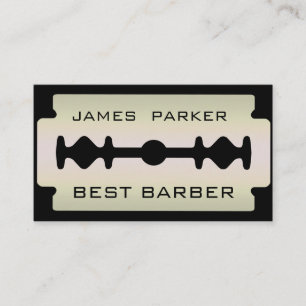Carte De Visite Lame Razor Barber Argent Moderne Liste de contrôle