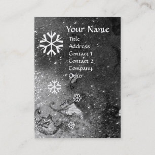 CARTE DE VISITE LAMES DE NEIGE EN ÉCLAIRAGE D'ARGENT