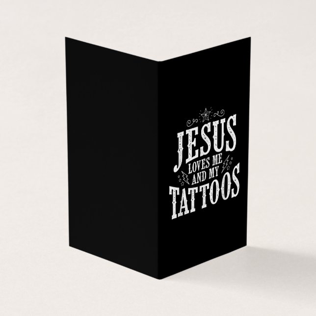 Carte De Visite L'Amour de Jésus| Jésus M'Aime Et Mes Tatouages (Extérieur)
