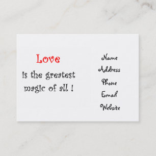 Carte De Visite L'amour est la plus grande magie de tous !-carte d