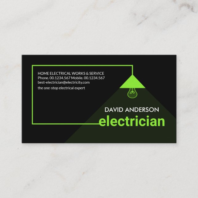 Carte De Visite Lampadaire de câble d'alimentation de l'électricie (Devant)