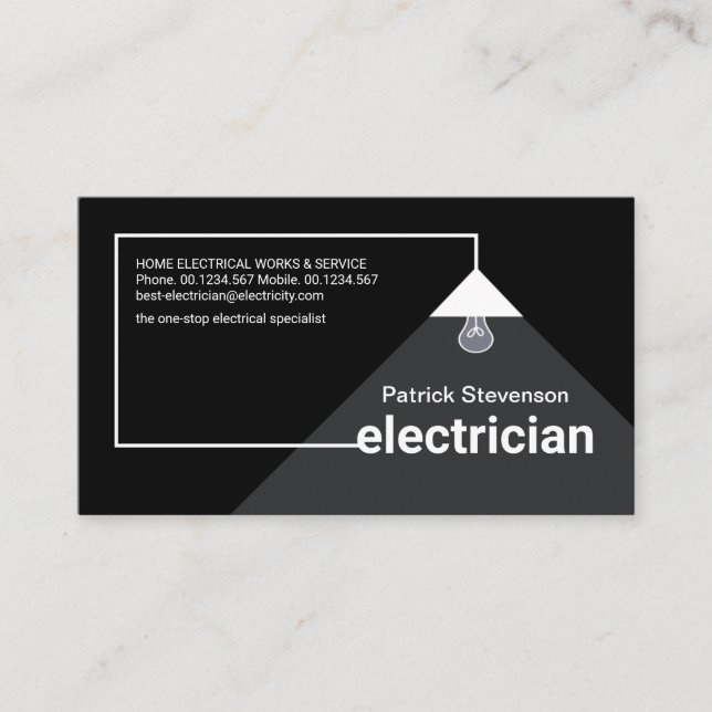Carte De Visite Lampadaire de câble d'alimentation simple de l'éle (Devant)