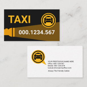 Carte De Visite Lampe de poche Jaune En Taxi