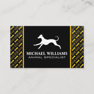 Carte De Visite Lancer le logo de chien   Golden Bones Motif