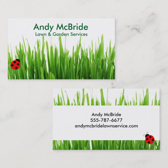 Carte De Visite Landscaper professionnel de l'entretien de pelouse (Devant / Derrière)