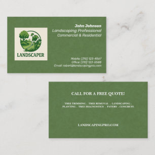 Carte de visite Landscaper professionnel moderne
