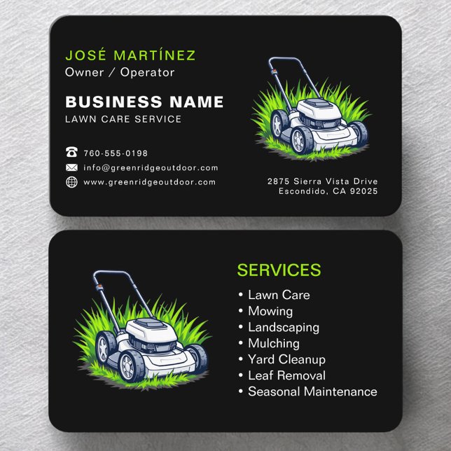 Carte De Visite Landscaping and Lawn Services Professional (Créateur téléchargé)