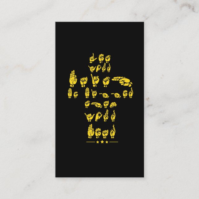 Carte De Visite Langue des signes - citation d'ASL pour des (Devant)