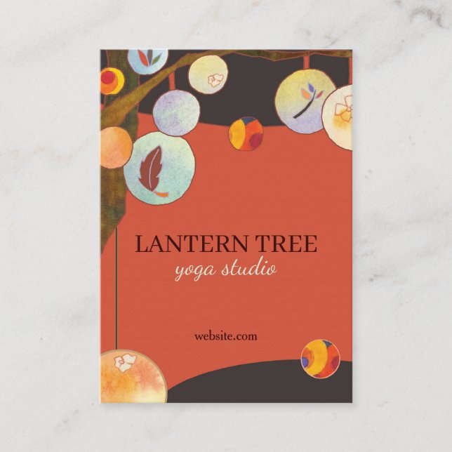 Carte De Visite Lanterne arbre unique Yoga (Devant)