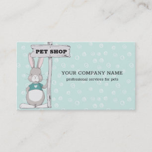 Carte De Visite Lapin avec un signe