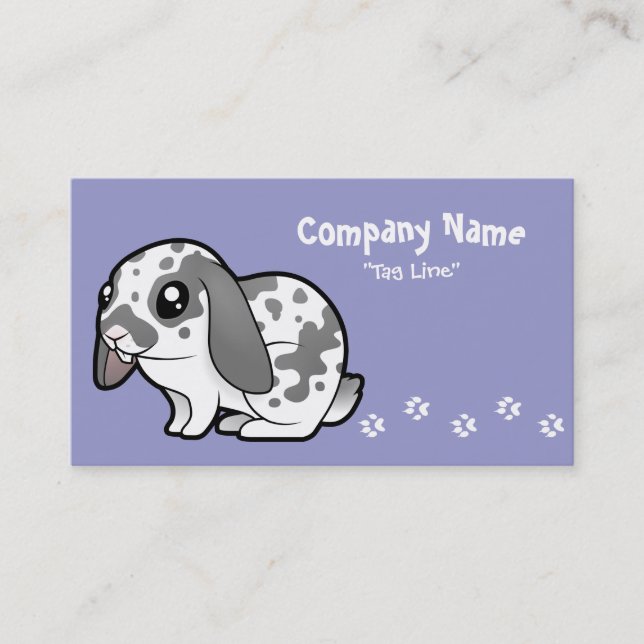 Carte De Visite Lapin de bande dessinée (cheveux lisses d'oreille (Devant)