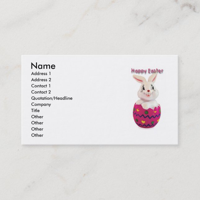 Carte de visite lapin de Pâques (Devant)