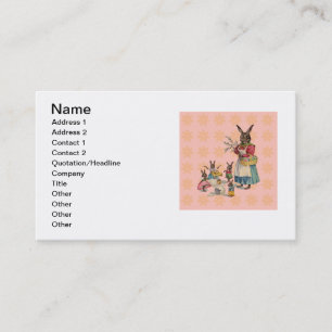 Carte De Visite Lapin de Pâques Poulet Lapin Œufs