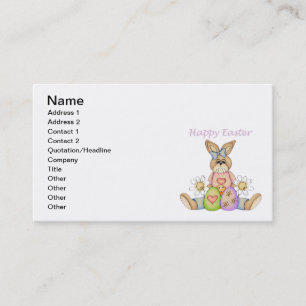 Carte De Visite Lapin heureux de fille de Pâques