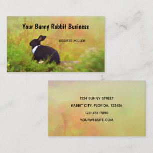 Carte De Visite Lapin Lapin Noir Vert Aquarelle Design