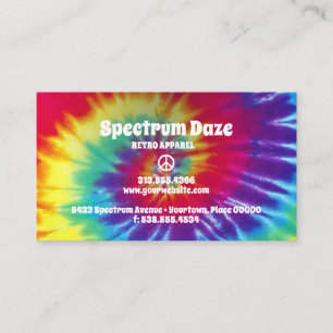Carte De Visite L'arc-en-ciel super teignent en nouant la hippie
