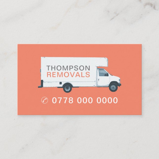 Carte De Visite Large Removal Van, Removal Company (Devant)