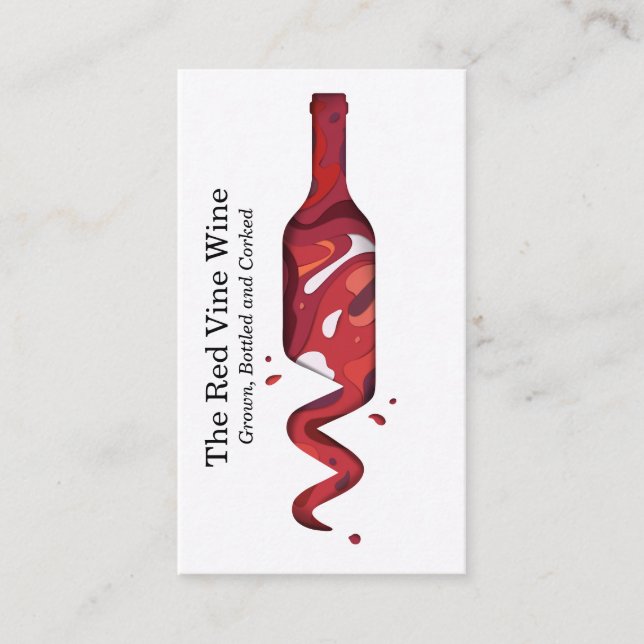 Carte De Visite L'art de la bouteille de vin (Devant)