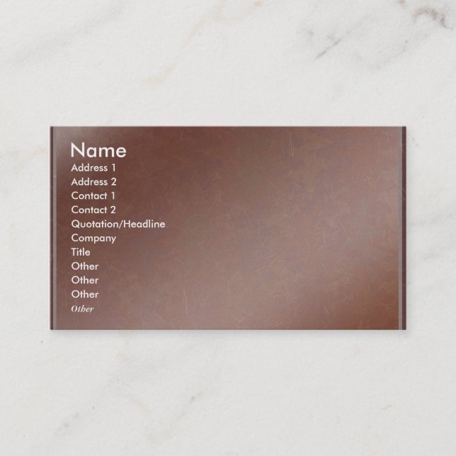 Carte De Visite L'artiste a créé la feuille de cuivre faite main (Devant)