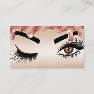 Carte De Visite L'artiste de maquillage d'or se lèche les yeux